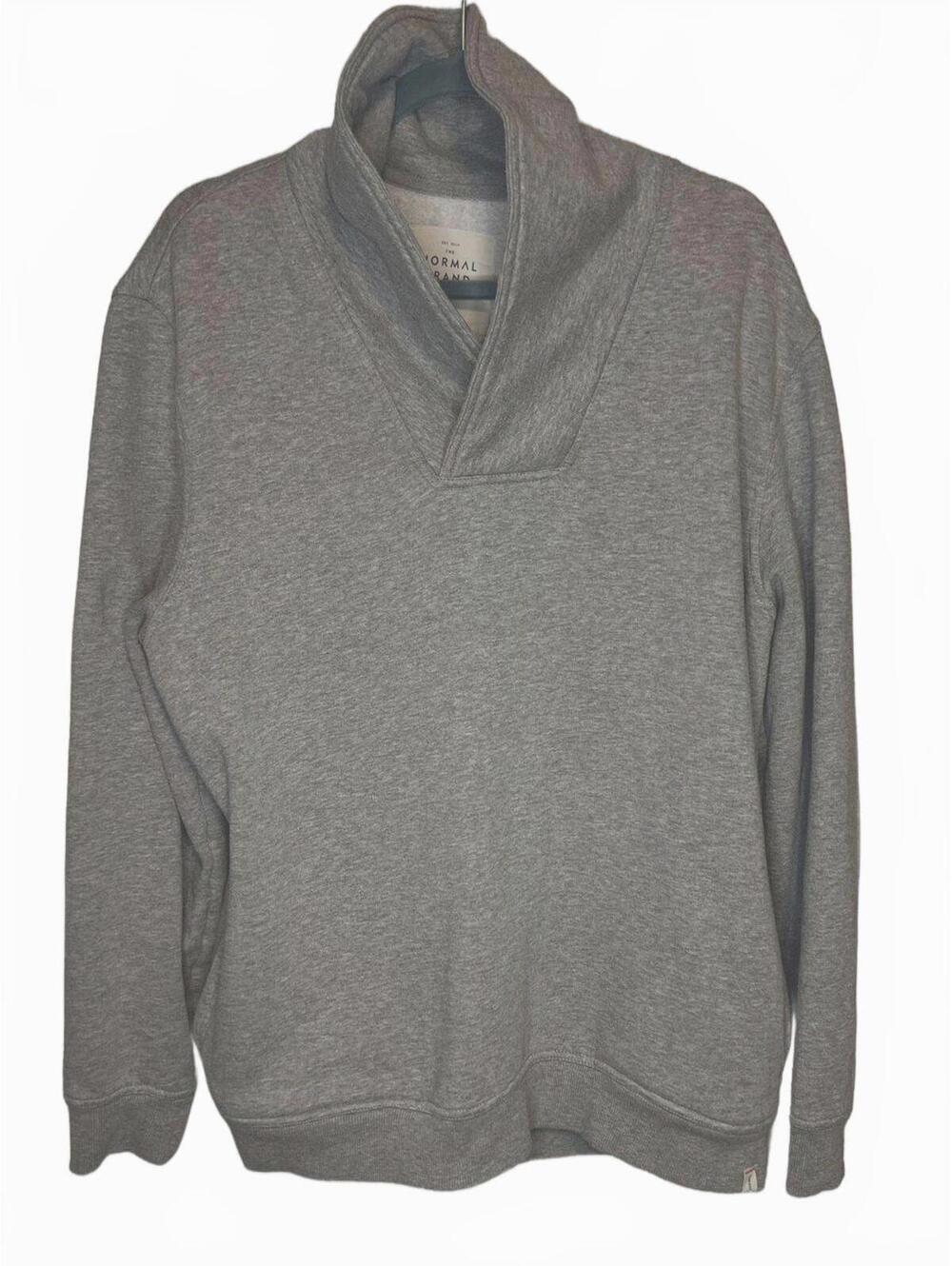The Normal Brand Light Gray Shawl Collar Coastal Pullover - Cozy Soft   - L